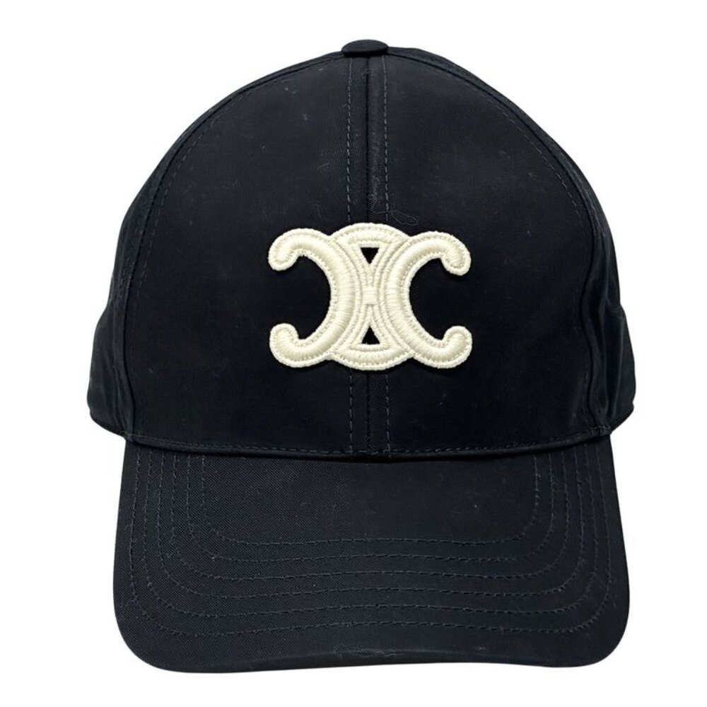 Celine Cap Women Men Brand Triomphe Canvas Black Simple Casual - Picture 4 of 13